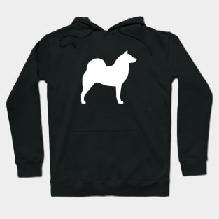 White Finnish Spitz Silhouette Hoodie